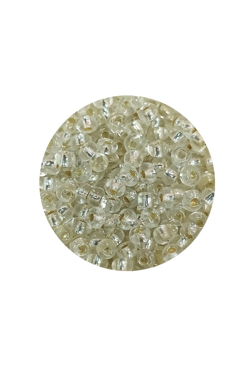 Dökme Cam Kum Boncuk (8/0) 3 mm - 20 Gram - Şeffaf Beyaz - BNC156