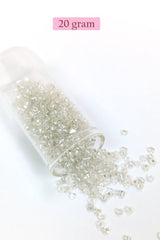 Dökme Cam Kum Boncuk (8/0) 3 mm - 20 Gram - Şeffaf Gümüş - BNC160