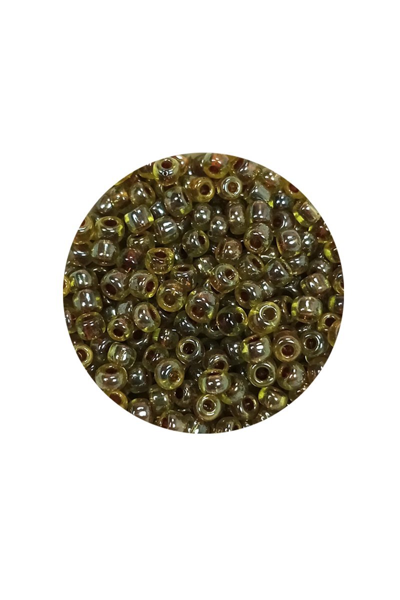 Dökme Cam Kum Boncuk (8/0) 3 mm - 20 Gram - Yeşil Siyah - BNC182