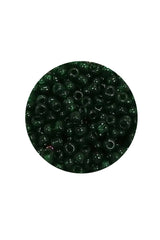 Dökme Cam Kum Boncuk (8/0) 3 mm - 60 Gram - Şeffaf Koyu Yeşil - BNC196