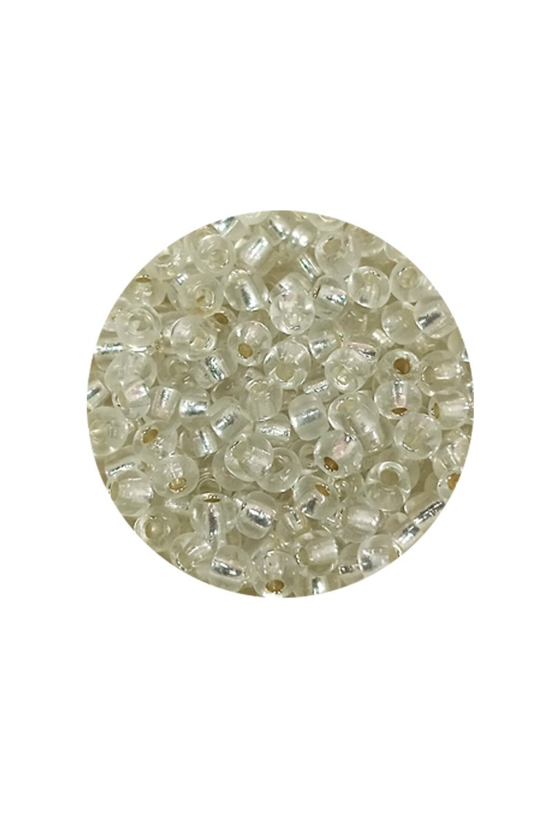 Dökme Cam Kum Boncuk (8/0) 3 mm - 60 Gram - Şeffaf Gümüş - BNC201