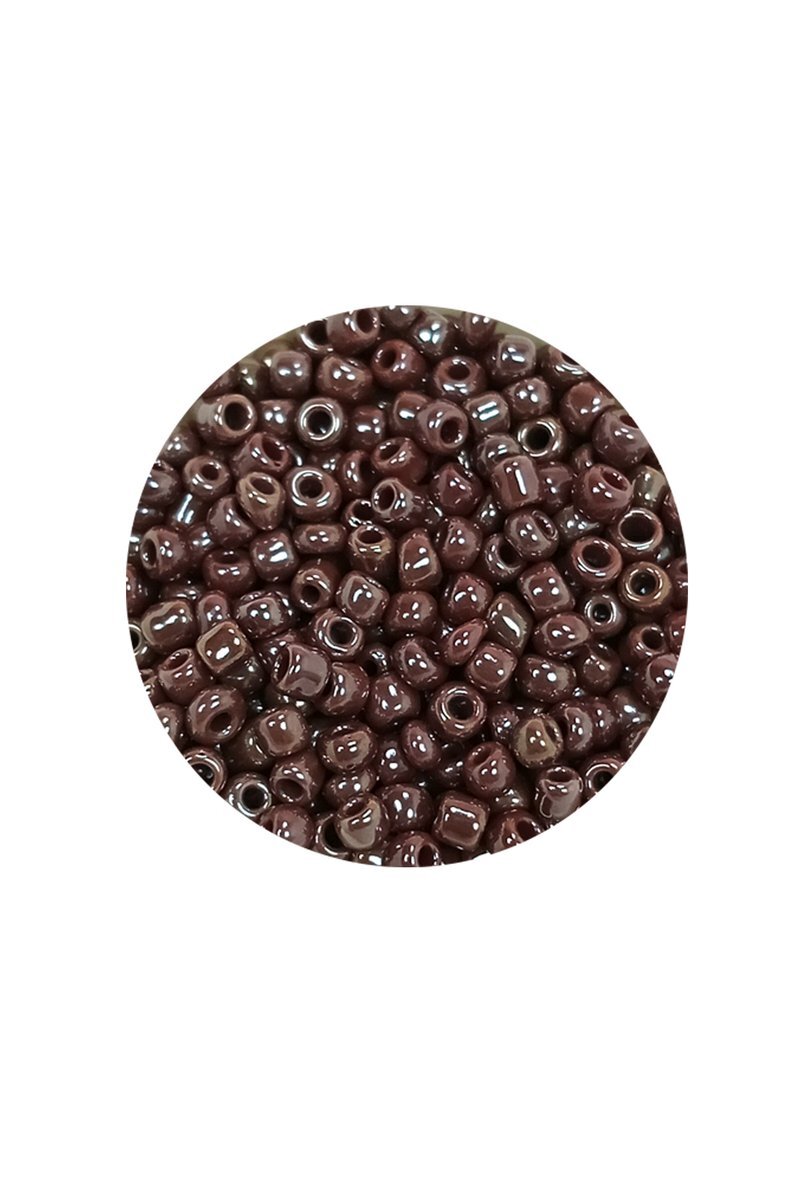 Dökme Cam Kum Boncuk (8/0) 3 mm - 60 Gram - Parlak Koyu Kestane - BNC209