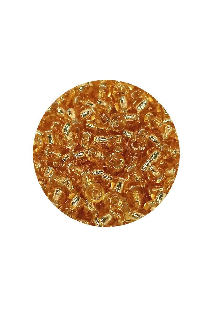 Dökme Cam Kum Boncuk (8/0) 3 mm - 60 Gram - Şeffaf Koyu Sarı - BNC217