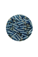 Uzun Boru Kesme Boncuk Çap 2mm Uzunluk 10 mm - 60 Gram - Camgöbeği Mavi - BNC267