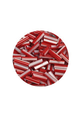 Uzun Boru Kesme Boncuk Çap 2mm Uzunluk 10 mm - 60 Gram - Kırmızı Beyaz - BNC278