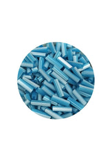 Uzun Boru Kesme Boncuk Çap 2mm Uzunluk 10 mm - 60 Gram - Açık Mavi Beyaz - BNC279