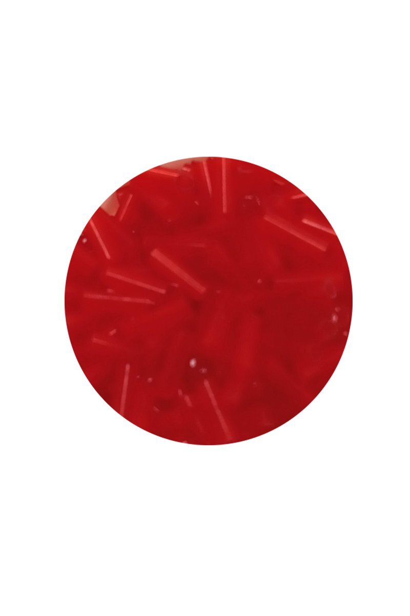 Uzun Boru Kesme Boncuk Çap 2mm Uzunluk 10 mm - 60 Gram - Kırmızı - BNC284