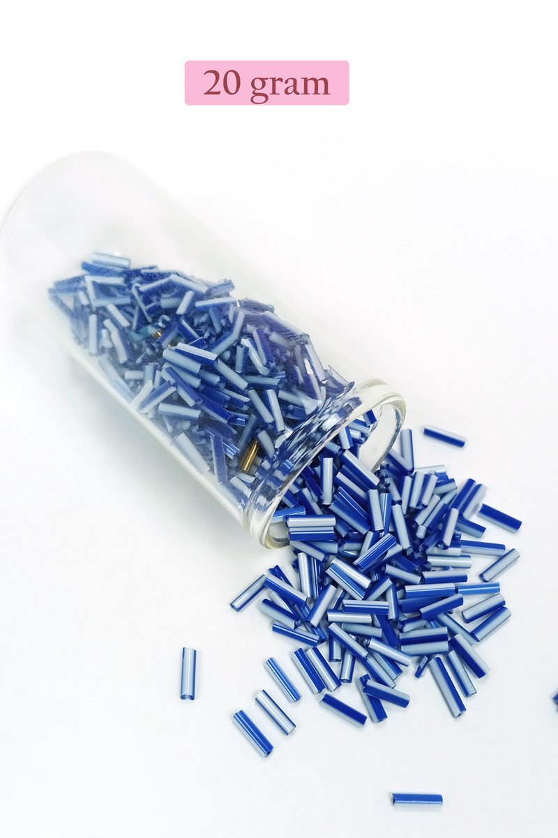 Uzun Boru Kesme Boncuk Çap 2mm Uzunluk 10 mm - 4 Renk - Toplam 80 Gram - BNC428
