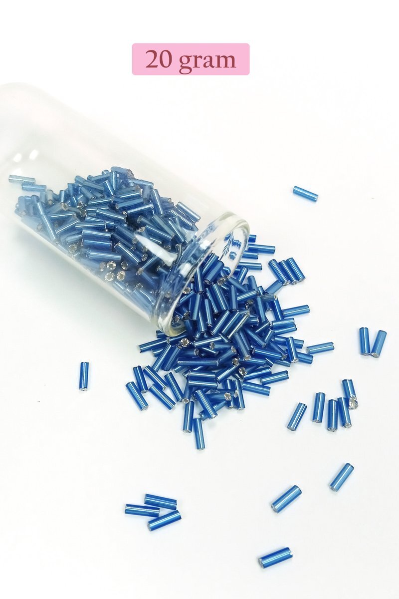 Uzun Boru Kesme Boncuk Çap 2mm Uzunluk 10 mm - 4 Renk - Toplam 80 Gram - BNC430