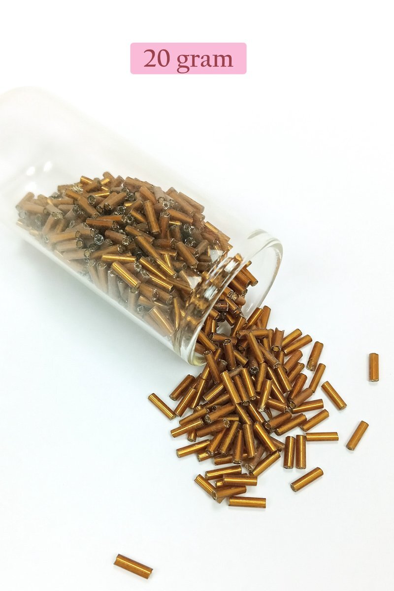 Uzun Boru Kesme Boncuk Çap 2mm Uzunluk 10 mm - 4 Renk - Toplam 80 Gram - BNC431