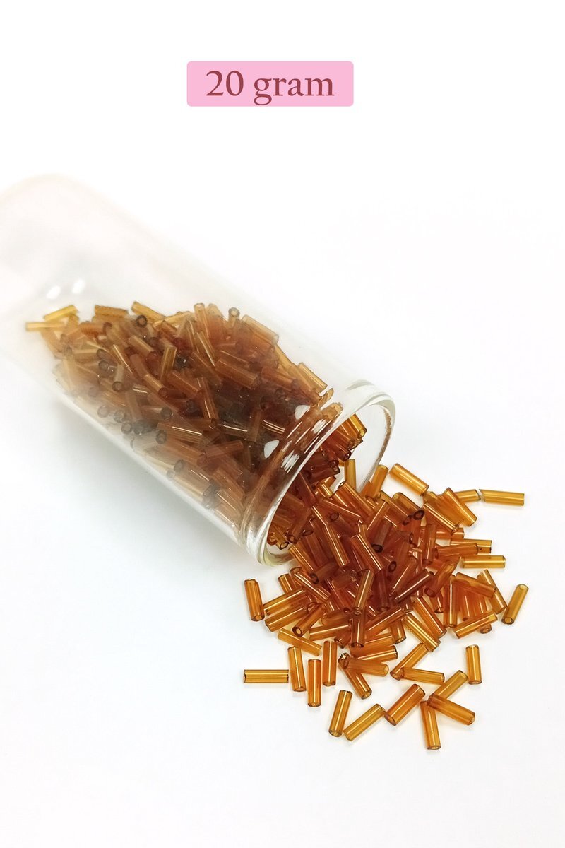 Uzun Boru Kesme Boncuk Çap 2mm Uzunluk 10 mm - 4 Renk - Toplam 80 Gram - BNC433