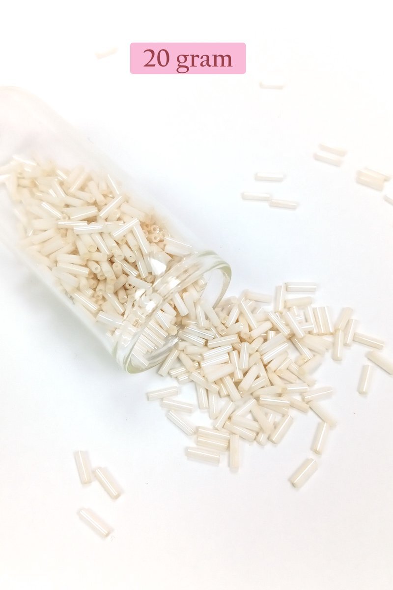 Uzun Boru Kesme Boncuk Çap 2mm Uzunluk 10 mm - 4 Renk - Toplam 80 Gram - BNC434