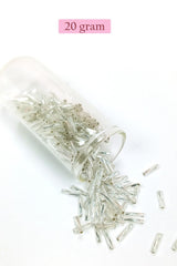 Uzun Boru Kesme Boncuk Çap 2mm Uzunluk 10 mm - 4 Renk - Toplam 80 Gram - BNC434