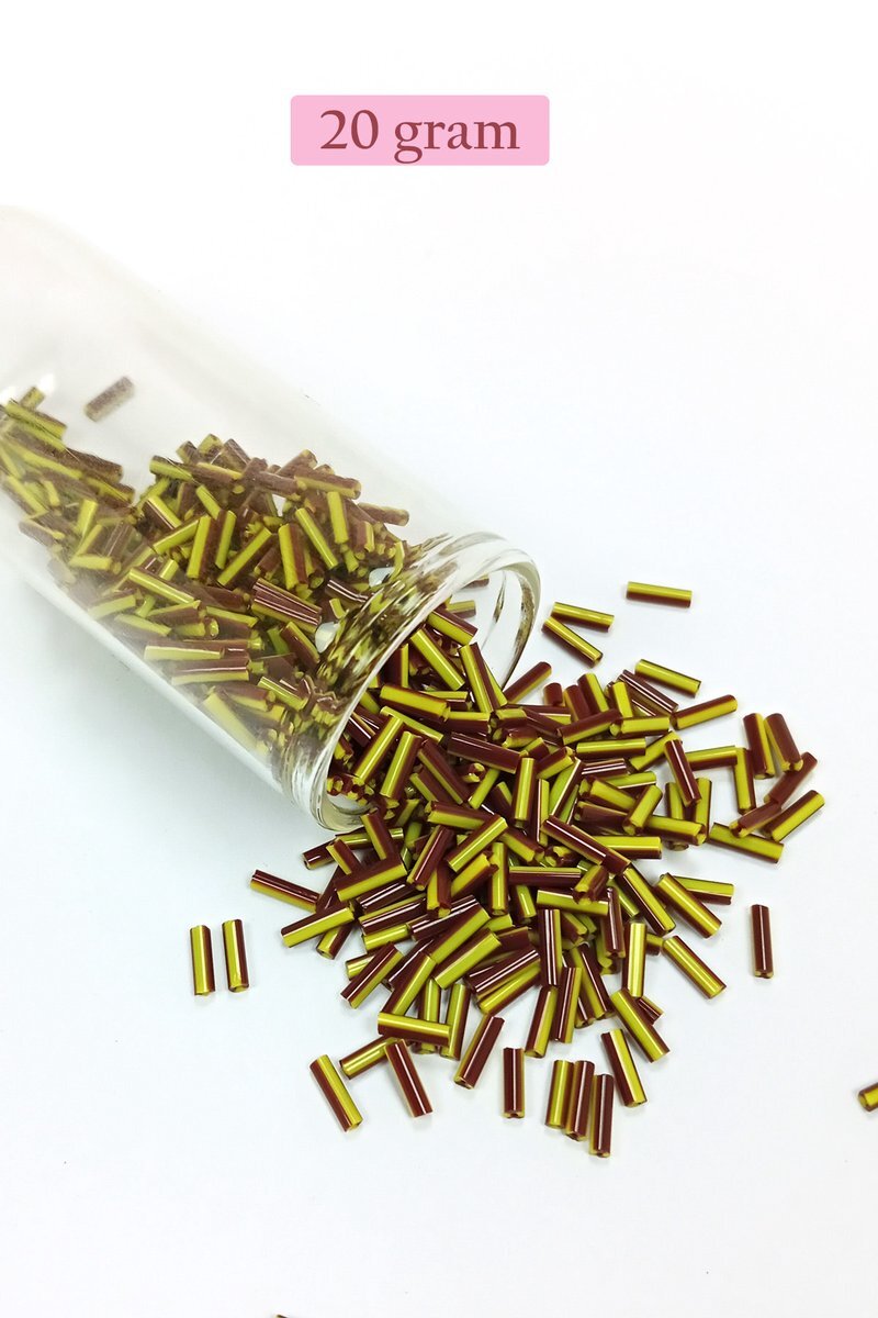 Uzun Boru Kesme Boncuk Çap 2mm Uzunluk 10 mm - 4 Renk - Toplam 80 Gram - BNC434