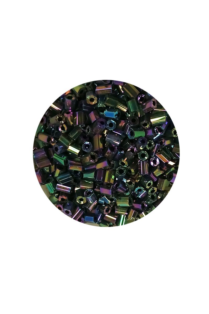 Kesme Cam Boncuk 2mm - 20 Gram - Parlak Alacalı -BNC304