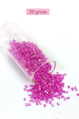 Kesme Cam Boncuk 2mm - 20 Gram - Şeffaf Fuşya -BNC315