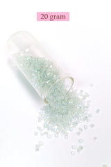Kesme Cam Boncuk 2mm - 20 Gram - Şeffaf Beyaz -BNC320