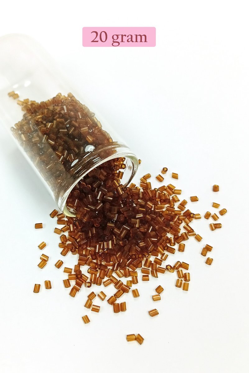 Kesme Cam Boncuk 2mm - 20 Gram - Şeffaf Açık Kahve -BNC343