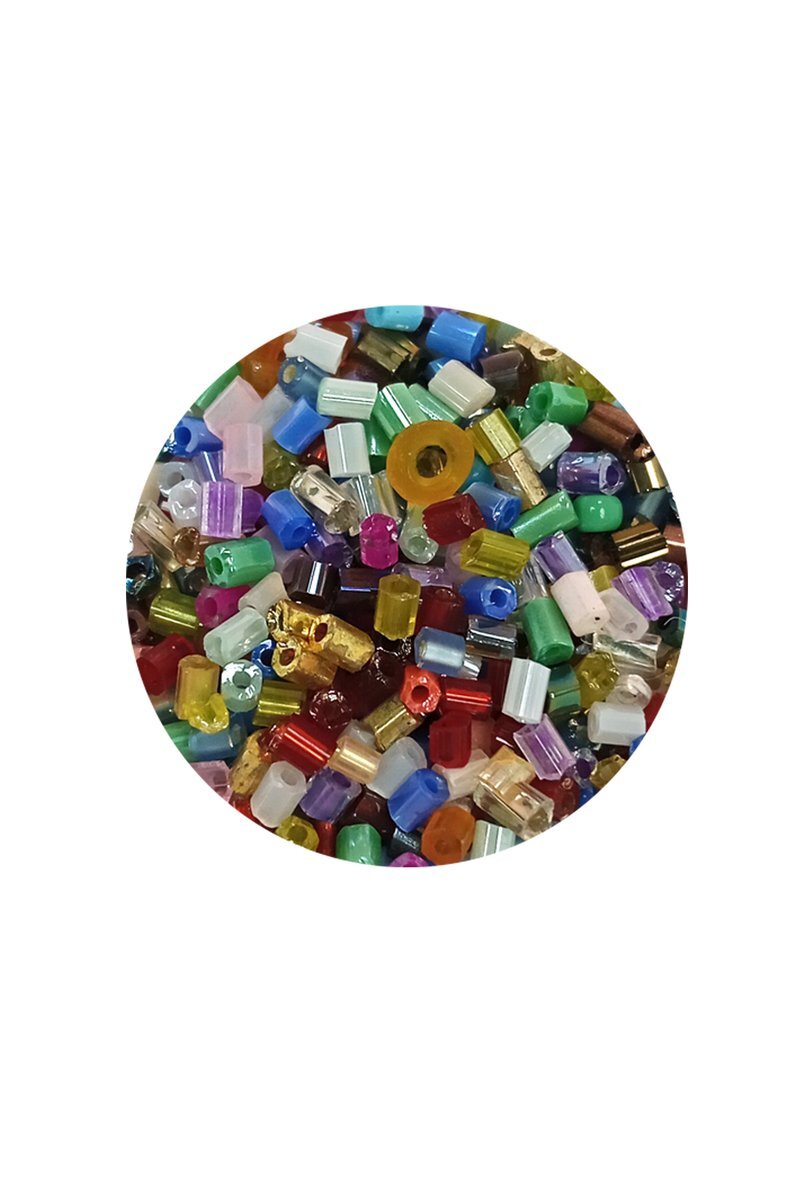 Kesme Cam Boncuk 2mm - 60 Gram - Karışık Renkli - BNC357
