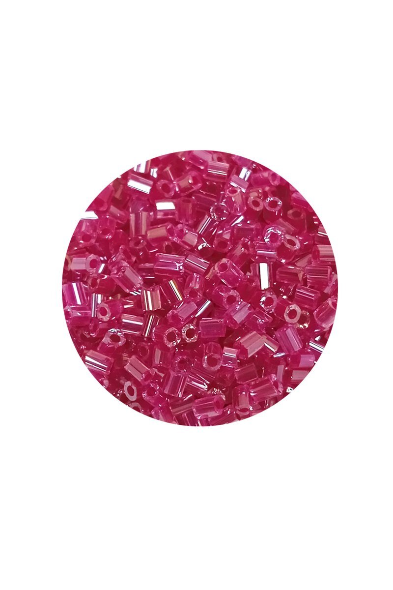 Kesme Cam Boncuk 2mm - 60 Gram - Şeffaf Koyu Pembe - BNC394