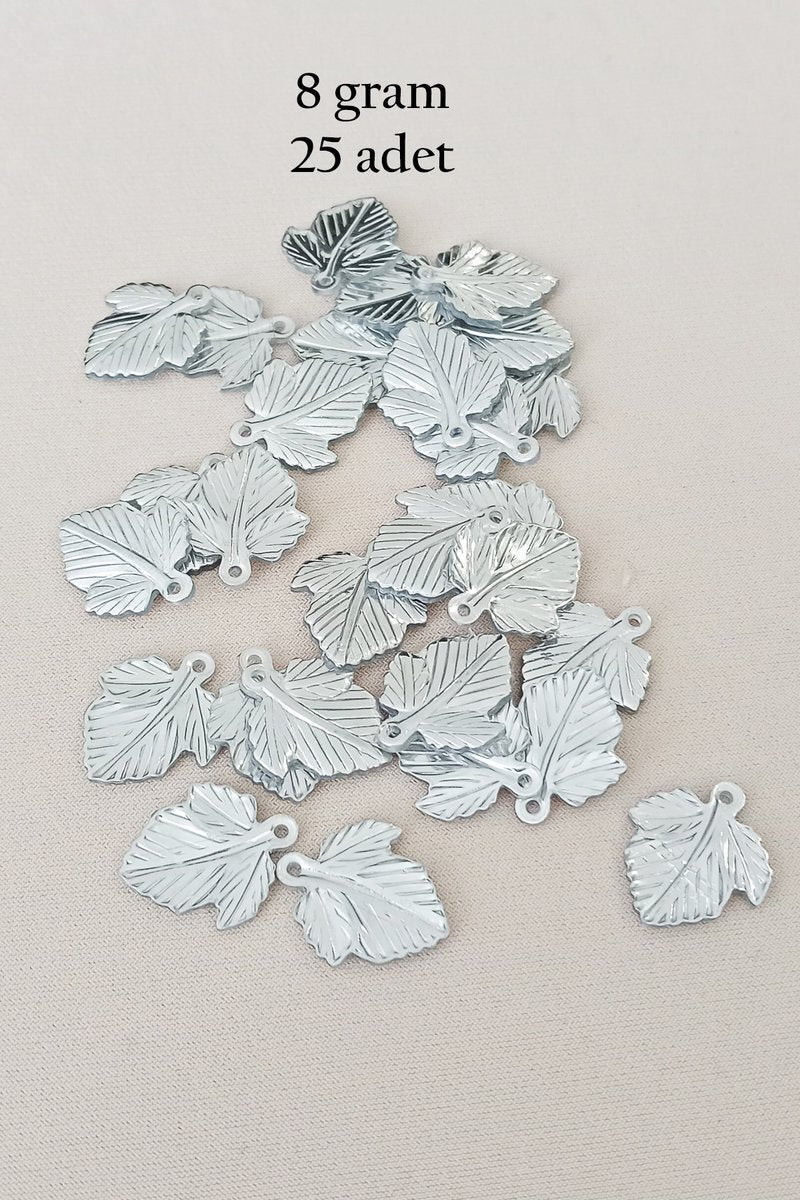 Oya Abiye Bileklik Kolye Pleksi Metalik Plastik Pul Gümüş Renk 8 gram 25 adet - BNC522