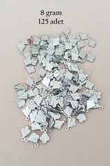 Oya Abiye Bileklik Kolye Pleksi Metalik Plastik Pul Gümüş Renk 8 gram 125 adet - BNC527