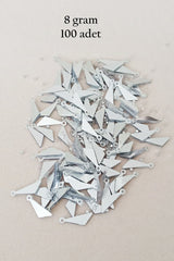 Oya Abiye Bileklik Kolye Pleksi Metalik Plastik Pul Gümüş Renk 8 gram 100 adet - BNC533