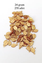 Oya Abiye Bileklik Kolye Pleksi Metalik Plastik Pul Altın Renk 24 gram 270 adet - BNC538
