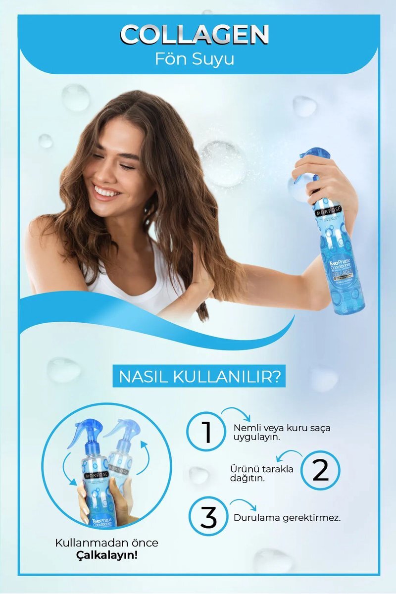 Kolajen Çift Fazlı Kondisyoner Fön Suyu 400 ML - mrfs