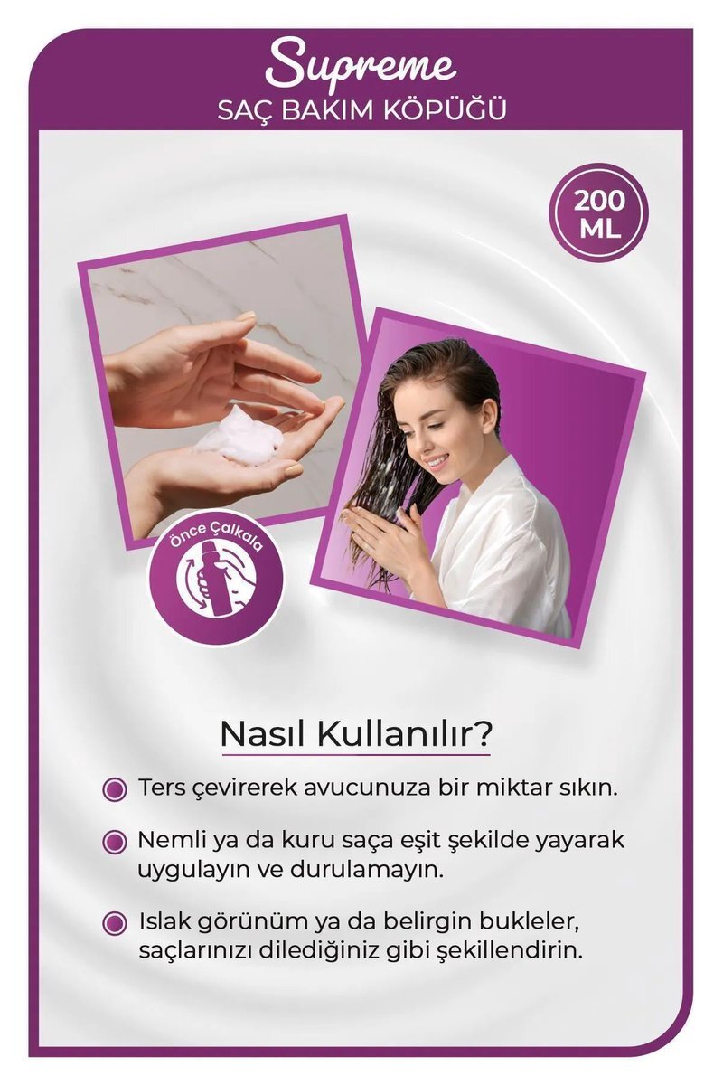 Supreme Saç Köpük 200 ML - Nemlendirme - mrfs