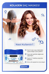 Kolajen Saç Maskesi 500 ML - Zayıf ve Kırılgan Saçlar İçin - mrfs