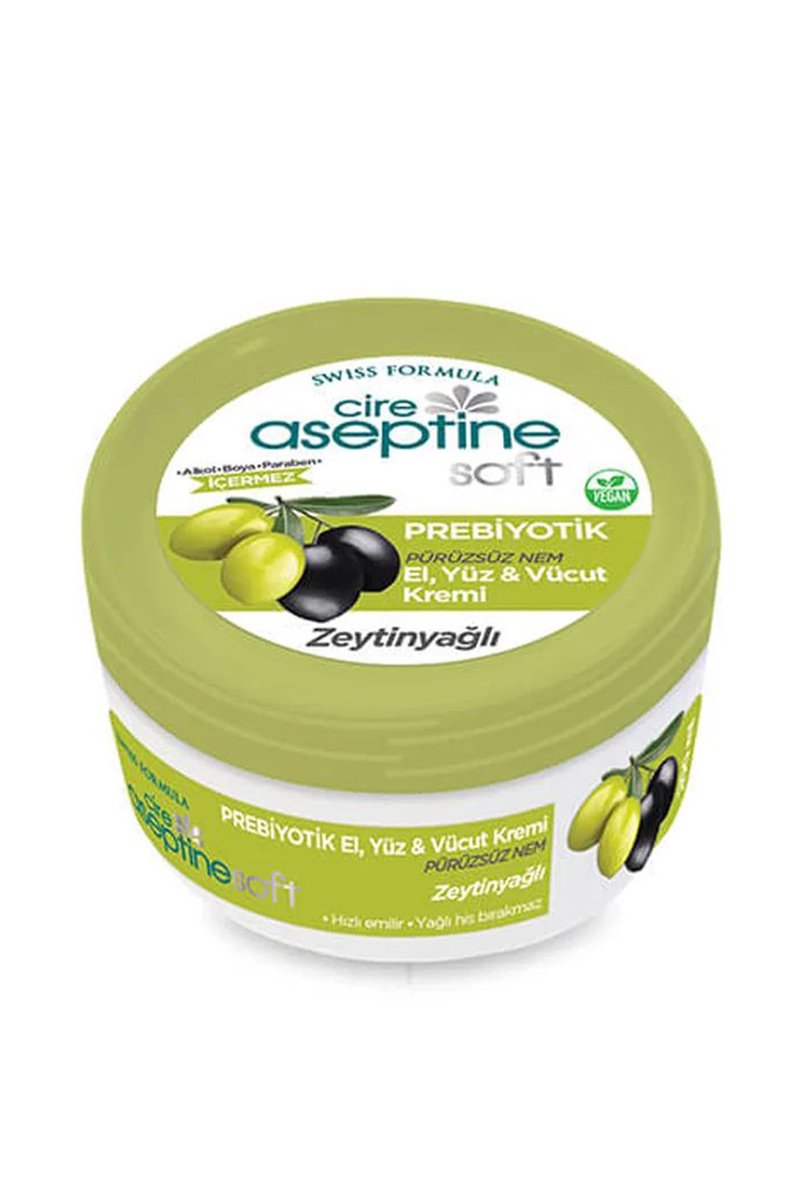 Cire Aseptine Soft Zeytinyağlı Nemlendirici Pürüzsüzleştirici Prebiyotikli Krem 200 ml