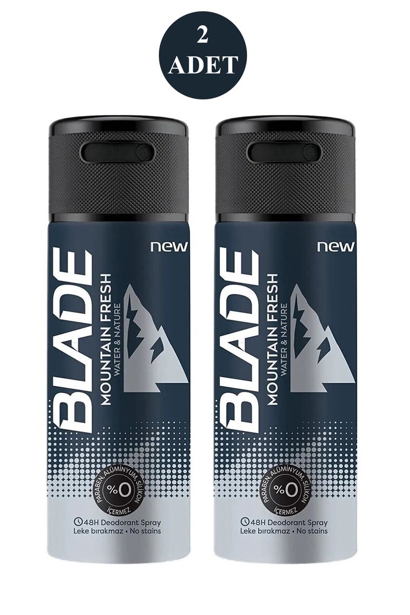2 Adet Mountain Fresh Erkek Deodorant 150ml Leke Bırakmaz