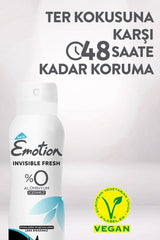2 Adet Emotion Invisible Fresh Black & White Kadın Deodorant 150ml Vegan, Leke Bırakmaz