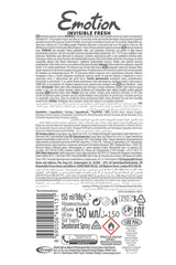 Emotion Invisible Fresh Black & White Kadın Deodorant 150ml Vegan, Leke Bırakmaz