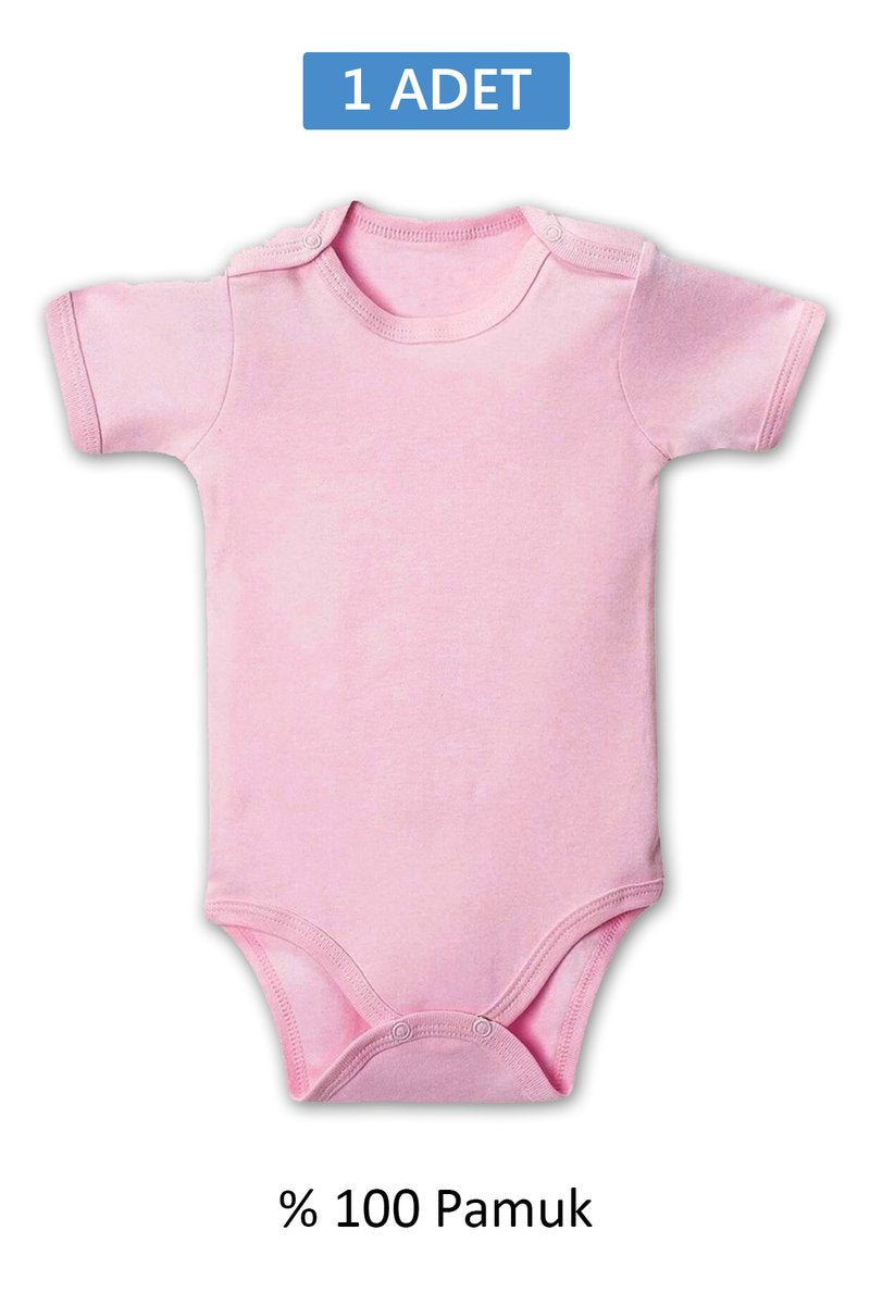 Pembe Yarım Kol Body Zıbın 2-7 YAŞ Çocuklar İçin (1 ADET) Alttan Çıtçıtlı Özel Gereksinimli
