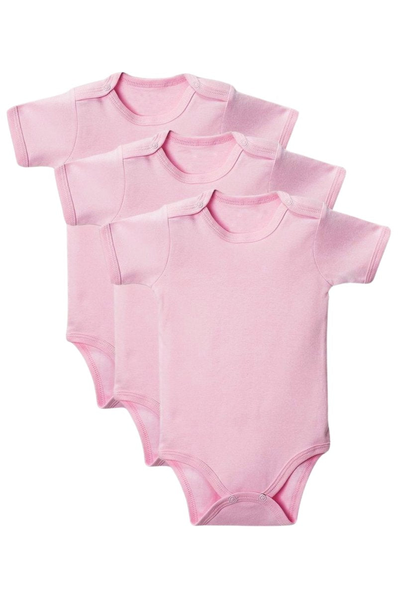 Pembe Yarım Kol Body Zıbın 2-7 YAŞ Çocuklar İçin (3 ADET) Alttan Çıtçıtlı Özel Gereksinimli
