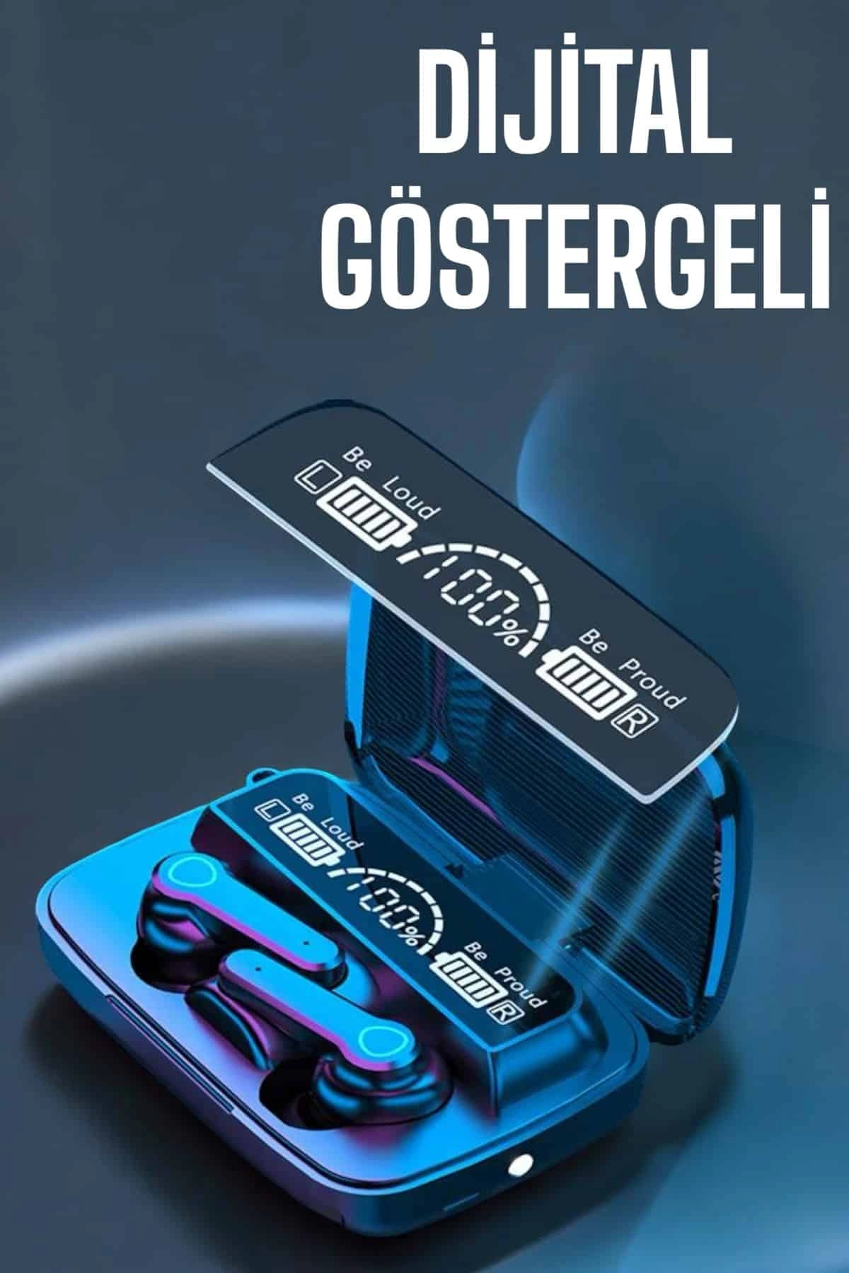 Bluetooth Kulaklık Dijital Göstergeli Kablosuz Uzun Pil Ömrü