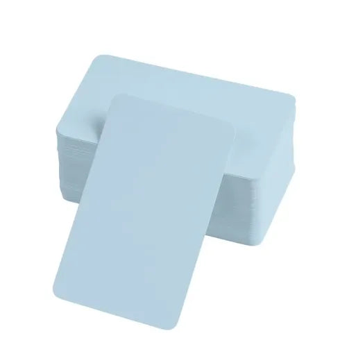 Boş Kelime Kartları 5x8 cm - 50 Adet Oval Kenarlı | Tabu &amp; Not Kartları - Mavi