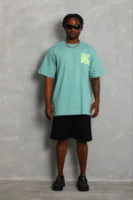 Men's Printed Short Sleeve Crew Neck Regular Fit Relaxed Fit Casual T-Shirt - Mint Green