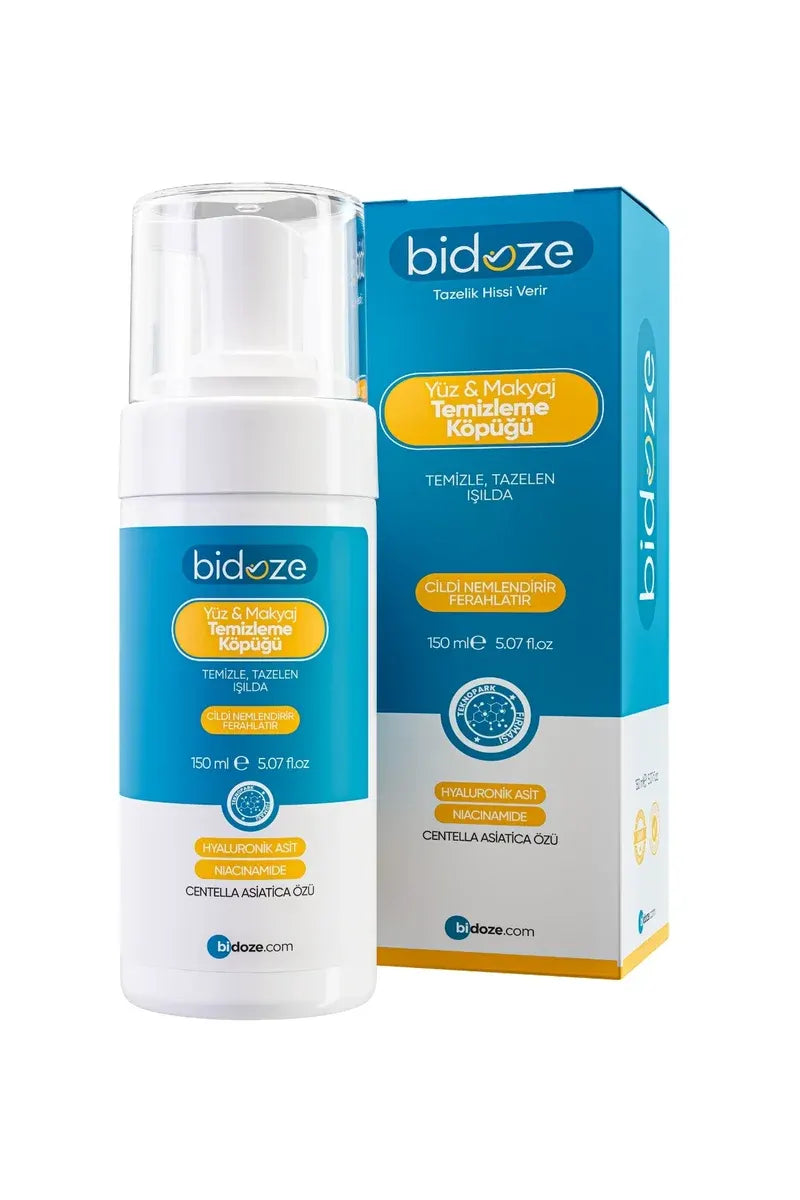 Bidoze Yüz & Makyaj Temizleme Köpüğü 150 Ml | Niacinamide ve Hyaluronik Asitli Arındırıcı Bakım