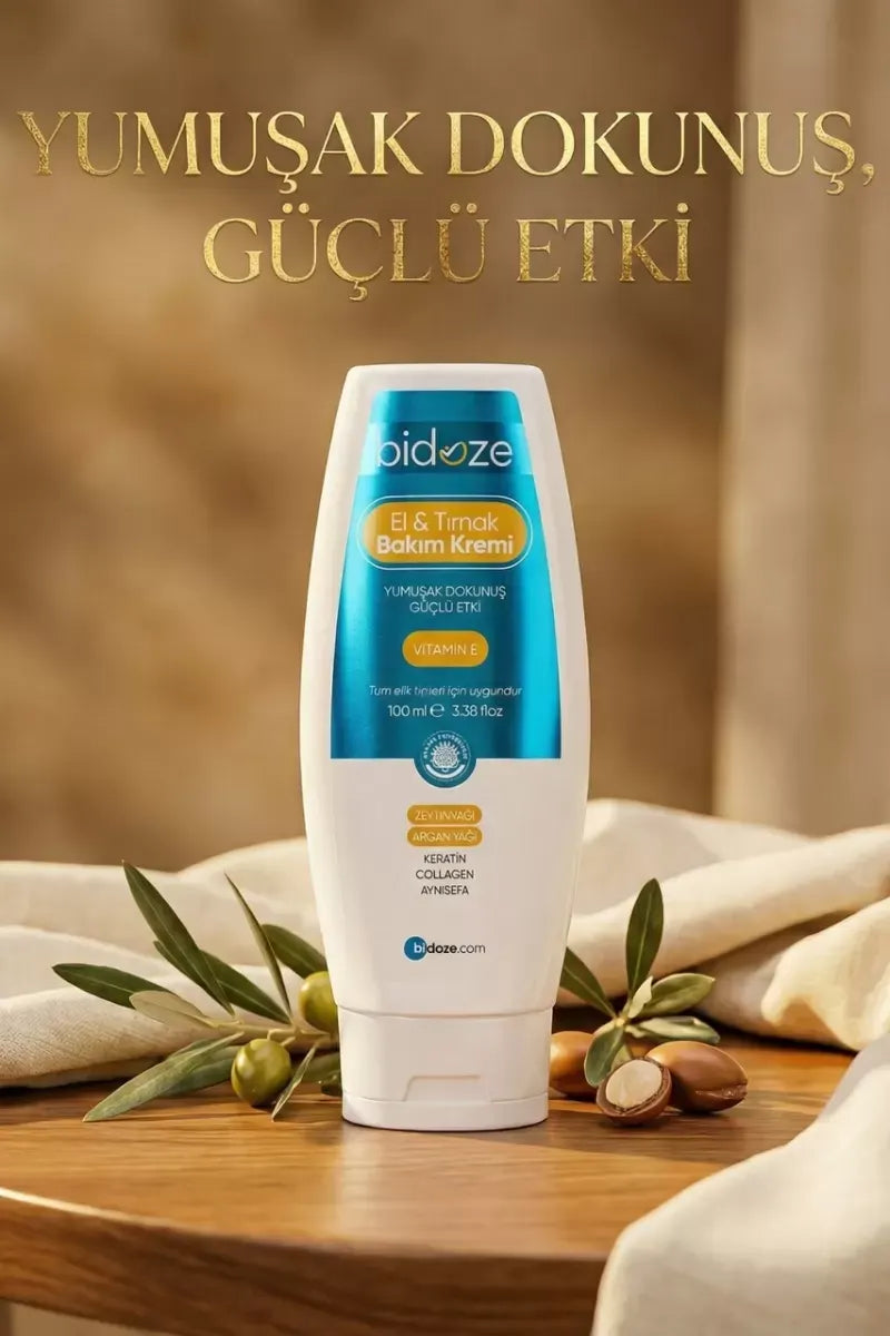 Bidoze El Ve Tırnak Bakım Kremi 100 Ml | Keratin ve Vitamin E Destekli Yoğun Onarıcı Bakım