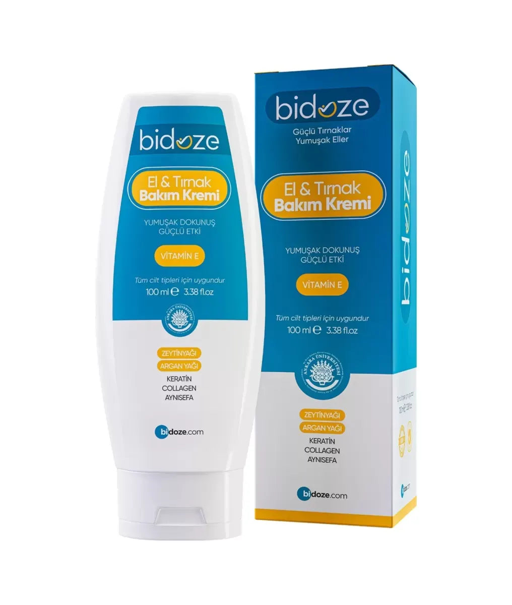 Bidoze El Ve Tırnak Bakım Kremi 100 Ml | Keratin ve Vitamin E Destekli Yoğun Onarıcı Bakım