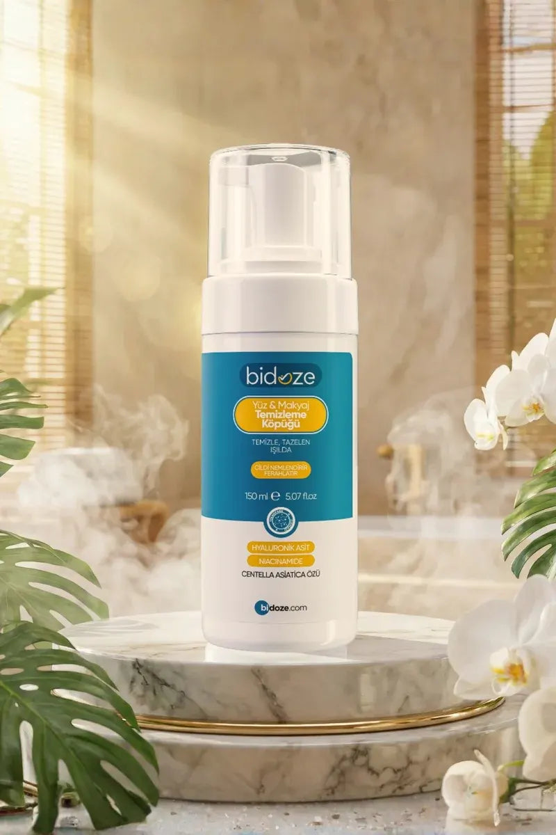 Bidoze Yüz & Makyaj Temizleme Köpüğü 150 Ml | Niacinamide ve Hyaluronik Asitli Arındırıcı Bakım