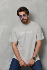 Men's Printed T-Shirt Short Sleeve Crew Neck Regular Fit Relaxed Fit Casual T-Shirt - Grey