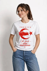 TÜRKİYE Ay Yıldız 2026 Dünya Kupasi Taraftar Forma T-Shirt - Beyaz