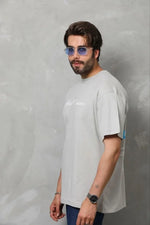Men's Printed T-Shirt Short Sleeve Crew Neck Regular Fit Relaxed Fit Casual T-Shirt - Grey