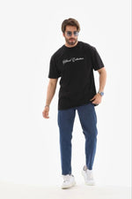 Men's Printed Short Sleeve Crew Neck Regular Fit Relaxed Fit Casual T-Shirt - Black