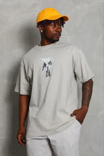 Men's Printed T-Shirt Short Sleeve Crew Neck Regular Fit Relaxed Fit Casual T-Shirt - Grey