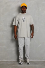 Men's Printed T-Shirt Short Sleeve Crew Neck Regular Fit Relaxed Fit Casual T-Shirt - Grey